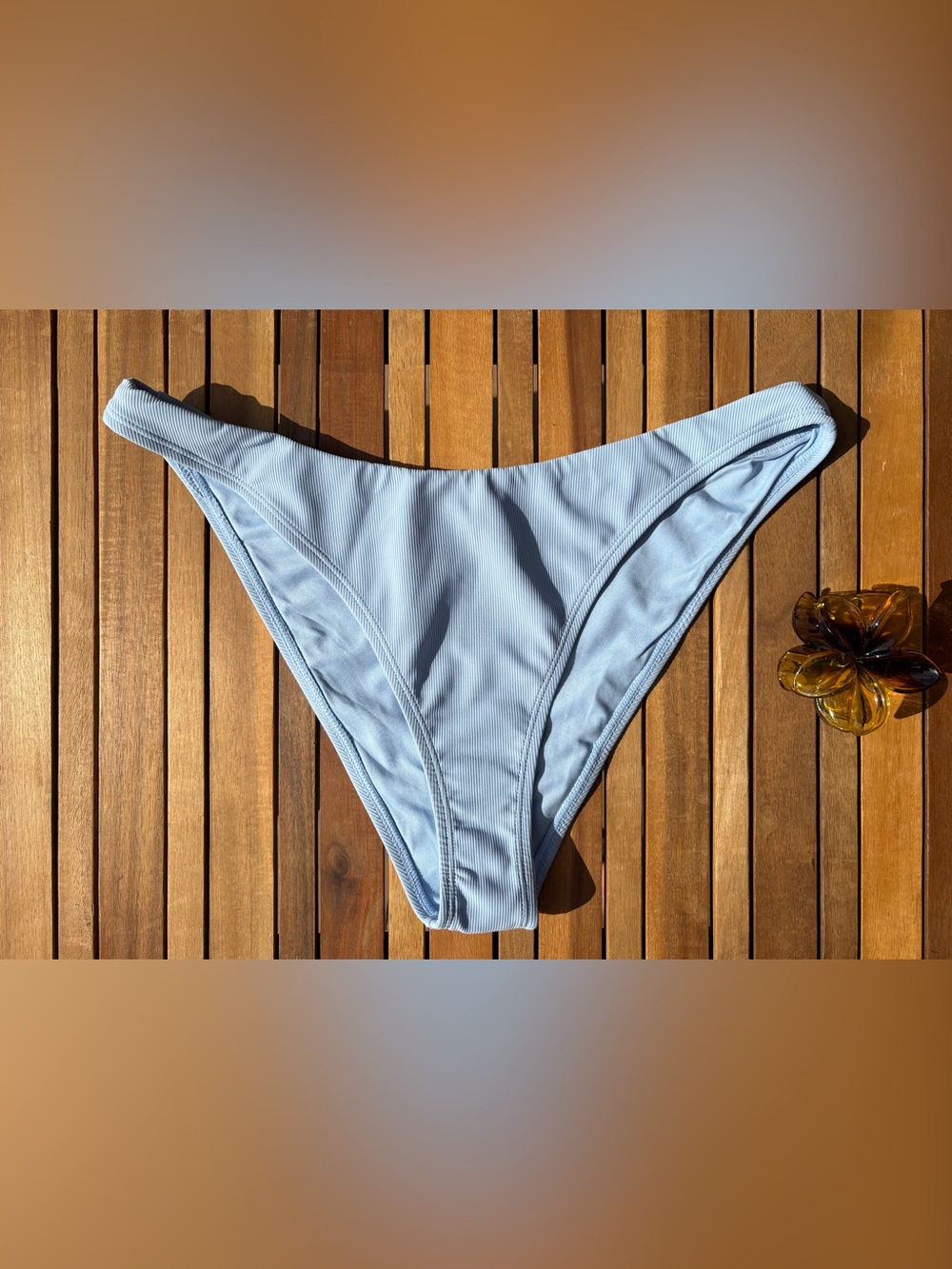 LARGE NWT Light Blue Scoop Bikini 3 Piece Skirt Swim set Wilo the Label - Picture 6 of 8